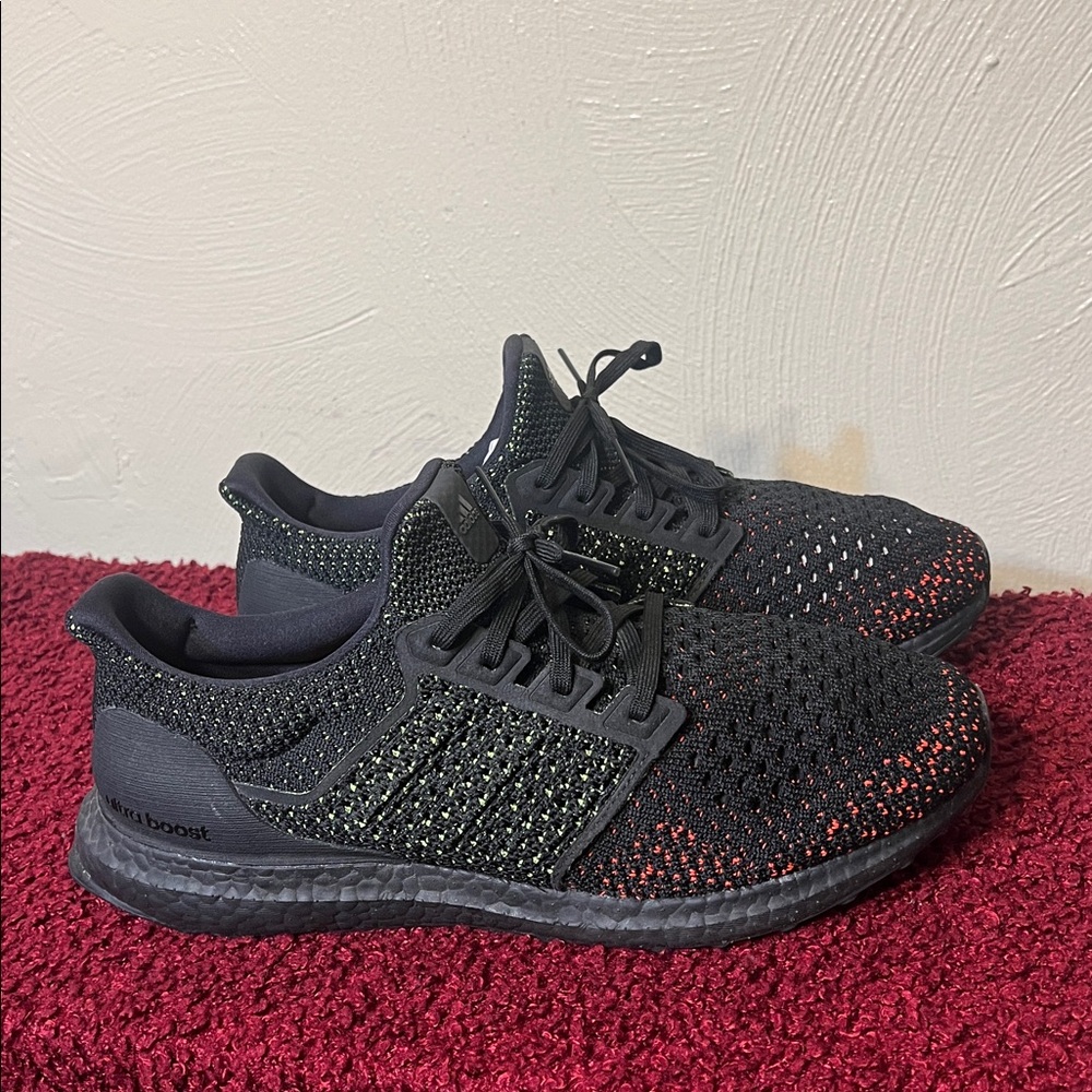 Adidas Mens Ultra Boost Clima Core Black / Solar Red Knit Shoes AQ0482 Size 11 - Picture 4 of 15